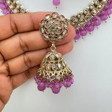 Lavender Antique Polki Kundan necklace/Reverse Ad Necklace/Statement necklace/Indian/Punjabi Necklace/Pakistani Jewelry/Bridal necklace