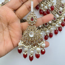 Maroon Antique Polki Kundan necklace set/Reverse Ad Necklace/Statement necklace/Indian/Punjabi Necklace/Pakistani Jewelry/Bridal necklace/