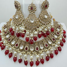 Maroon Antique Polki Kundan necklace set/Reverse Ad Necklace/Statement necklace/Indian/Punjabi Necklace/Pakistani Jewelry/Bridal necklace/