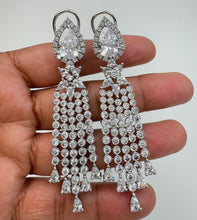 2 Tone Gold American Diamond earrings/Indian Jewelry/Pakistani Jewelry/Indian CZ earrings/AD earrings/Statement earrings/Gift for her