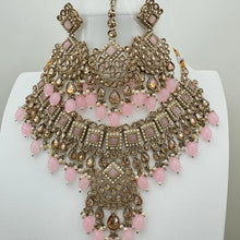 Pink Antique Polki Kundan necklace set/Reverse Ad Necklace/Statement necklace/Indian/Punjabi Necklace/Pakistani Jewelry/Bridal necklace