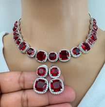 Emerald CZ diamond Necklace,Indian Pakistani wedding Jewelry,Mother of the Bride,Crystal Necklace, Bridesmaid, Gift for her