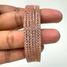 Delicate Gold, Silver, Rose Gold Cz American Diamond(6 PCS)/CZ Bangles/Bracelet/Indian Party Wear Bangles/ CZ stone bangles/Indian wedding