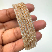 Delicate Gold, Silver, Rose Gold Cz American Diamond(6 PCS)/CZ Bangles/Bracelet/Indian Party Wear Bangles/ CZ stone bangles/Indian wedding
