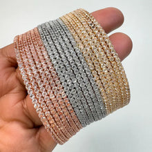 Delicate Gold, Silver, Rose Gold Cz American Diamond(6 PCS)/CZ Bangles/Bracelet/Indian Party Wear Bangles/ CZ stone bangles/Indian wedding