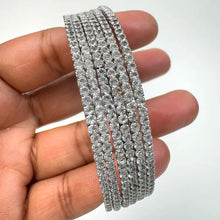 Delicate Gold, Silver, Rose Gold Cz American Diamond(6 PCS)/CZ Bangles/Bracelet/Indian Party Wear Bangles/ CZ stone bangles/Indian wedding