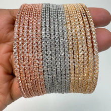 Delicate Gold, Silver, Rose Gold Cz American Diamond(6 PCS)/CZ Bangles/Bracelet/Indian Party Wear Bangles/ CZ stone bangles/Indian wedding