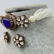 Purple Victorian Doublet Moissanite Polki CZ Diamond Choker/Kundan Necklace/Traditional/Pakistani/Punjabi/Indian Bridal/Indian wedding