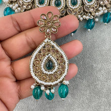 Rama green Zinc Color Antique Polki Kundan necklace/Indian Jewelry/Pakistani Jewelry set/Weddings necklace/Bridal necklace/Reverse AD Set