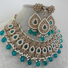 Rama green Zinc Color Antique Polki Kundan necklace/Indian Jewelry/Pakistani Jewelry set/Weddings necklace/Bridal necklace/Reverse AD Set