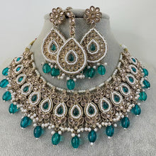 Rama green Zinc Color Antique Polki Kundan necklace/Indian Jewelry/Pakistani Jewelry set/Weddings necklace/Bridal necklace/Reverse AD Set