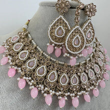 Pink Antique Polki Kundan necklace/Indian Jewelry/Pakistani Jewelry set/Weddings necklace/Bridal necklace/Reverse AD Set