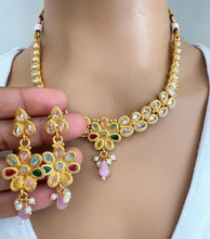 Multi Gold Polki Kundan necklace/South Indian Jewelry/Temple Jewelry/Rajwada Necklace/Wedding necklace/Bridal necklace/Indian necklace