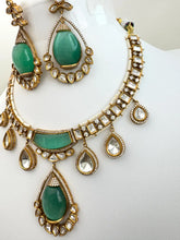 Mint Green Victorian Moissanite polki Kundan Necklace,Indian Bridal Jewelry,Bollywood Sabyasachi Necklace,Designer Necklace,Indian Pakistani