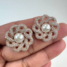 Rose Gold CZ American Diamond Stud earrings/Indian Jewelry/Pakistani Jewelry/Bollywood Jewelry/CZ earrings/AD earrings/Gift for her