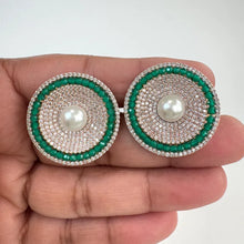 Rose Gold CZ American Diamond Stud earrings/Indian Jewelry/Pakistani Jewelry/Bollywood Jewelry/CZ earrings/AD earrings/Gift for her