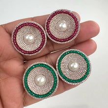 Rose Gold CZ American Diamond Stud earrings/Indian Jewelry/Pakistani Jewelry/Bollywood Jewelry/CZ earrings/AD earrings/Gift for her