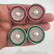 Rose Gold CZ American Diamond Stud earrings/Indian Jewelry/Pakistani Jewelry/Bollywood Jewelry/CZ earrings/AD earrings/Gift for her