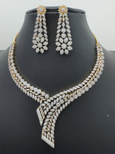 Gold 2 Tone CZ American Diamond Necklace/Gold CZ Stones Necklace/Elegant/Unique Jewelry/Indian/Pakistani/Bollywood/Indian Pakistani Wedding