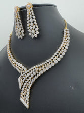 Gold 2 Tone CZ American Diamond Necklace/Gold CZ Stones Necklace/Elegant/Unique Jewelry/Indian/Pakistani/Bollywood/Indian Pakistani Wedding