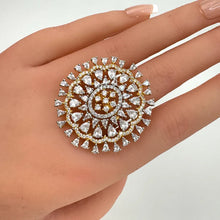 Large American Diamond CZ Ring/Statement Ring/Cocktail Adjustable Ring/Indian Ring/Pakistani Jewelry/Indian/Bollywood Jewelry/Indian Wedding