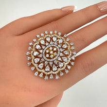 Large American Diamond CZ Ring/Statement Ring/Cocktail Adjustable Ring/Indian Ring/Pakistani Jewelry/Indian/Bollywood Jewelry/Indian Wedding