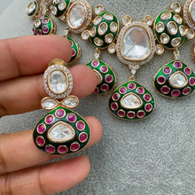 RubyGreen Moissanite Kundan Premium Necklace/Traditional/Ethnic/Tyaani Gold Kundan Jewelry Kundan Necklace/Indian Pakistani wedding Jewelry