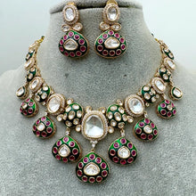 RubyGreen Moissanite Kundan Premium Necklace/Traditional/Ethnic/Tyaani Gold Kundan Jewelry Kundan Necklace/Indian Pakistani wedding Jewelry