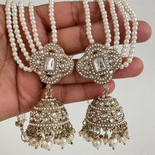 Kundan Pearl bahubali jhumka, Kundan jhumnka, bahubali earrings, Pearl jewelry for weddings, Indian Pakistani jewelry, Bridesmaid jewelry