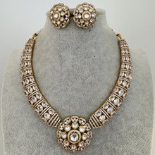 White Victorian Moissanite polki Cz diamond Necklace, Indian Bridal Jewelry, Bollywood Sabyasachi Designer necklace, Pakistani Wedding