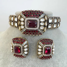 Ruby Victorian Polki Kundan CZ Necklace Choker/Designer Bollywood Jewelry/Statement Bridal jewelry/Indian Wedding/Pakistani/Punjabi