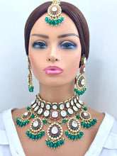 Bridal RubyGreen Bikaneri Kundan Gold Plated Necklace Set/Indian Pakistani Wedding/Gold fine kundan bridal jewelry/Indian Wedding Collection