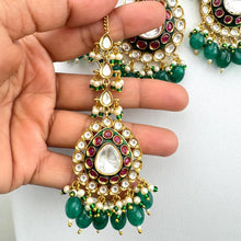 Bridal RubyGreen Bikaneri Kundan Gold Plated Necklace Set/Indian Pakistani Wedding/Gold fine kundan bridal jewelry/Indian Wedding Collection