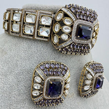 Purple Victorian Polki Kundan CZ Necklace Choker/Designer Bollywood Jewelry/Statement Bridal jewelry/Indian Wedding/Pakistani/Punjabi Jewelr