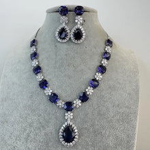 Purple TearDrop CZ diamond Necklace, Indian CZ diamond, Prom Jewelry, Mother of the Bride Teardrop Necklace, Bridesmaid, Graduation gift