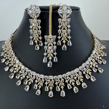 Gold Dual Tone Cz Diamond necklace/Delicate CZ Stones Necklace/Elegant/Unique Jewelry/Indian/Pakistani/Bollywood/Indian Wedding/Bridal