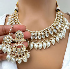 White Pearl Kundan Necklace Set/Kundan Choker/ Bollywood Jewelry/ Indian Pakistani necklace/ punjabi necklace/bridal necklace/indian wedding