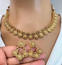 Antique Gold Delicate Necklace/South Indian Jewelry/Temple Jewelry/Guttapusalu Necklace/Wedding necklace/Bridal necklace/Indian necklace
