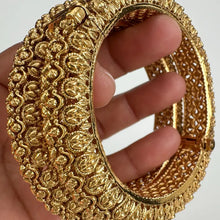 Gold Kada bangles 2pc, Indian Amrapali bangles, Antique bangles, Temple Jewelry, South indian bangles, Bridal Bangles, Indian Wedding