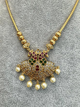 Ruby Kemp CZ Polki Necklace, Indian Jewelry, indian wedding necklace, bridal jewelry, Punjabi Pakistani South Indian necklace, Peacock Set