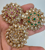 Large Gold plated Polki Ring/Adjustable Ring/Indian Ring/ Pakistani/ Indian Jewelry/Bollywood Jewelry/Indian Wedding jewelry