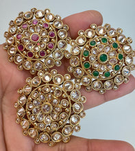 Large Gold plated Polki Ring/Adjustable Ring/Indian Ring/ Pakistani/ Indian Jewelry/Bollywood Jewelry/Indian Wedding jewelry