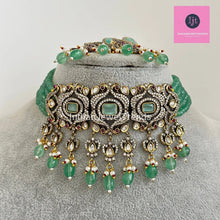 Mint victorian uncut Polki Kundan Choker, Sabyasachi Designer necklace, Bollywood, Indian Pakistani Jewelry for Wedding, bridal jewelry