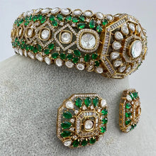 Deepika Padukone inspired Green Victorian Moissanite Choker, Designer Indian Jewelry Sabyasachi Bridal Necklace Bollywood Celebrity