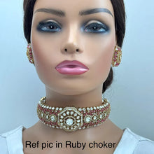Deepika Padukone inspired Mint Green Victorian Moissanite Choker, Designer Indian Jewelry Sabyasachi Bridal Necklace Bollywood Celebrity