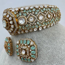 Deepika Padukone inspired Mint Green Victorian Moissanite Choker, Designer Indian Jewelry Sabyasachi Bridal Necklace Bollywood Celebrity