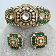 Deepika Padukone inspired Green Victorian Moissanite Choker, Designer Indian Jewelry Sabyasachi Bridal Necklace Bollywood Celebrity