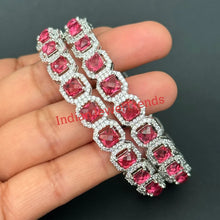 Emerald Ruby Silver Diamond Bangles/CZ Bangles/Indian bangles/Bridal bangles/Bracelet/Indian Wedding Jewelry/CZ bangle/wedding bangles