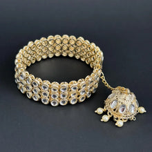 Kundan Openable Cuff Jhumka bracelet one size fit to sizes 2.4\2.6\2.8 Single Broad Bangle/Kundan Kada/statement bracelet/bridesmaid gifts