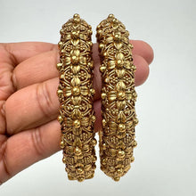 Gold Kada bangles 2pc/Indian bangles/Antique bangles/Temple Jewelry/Bridal Bangles/Indian Wedding/Pakistani Jewelry/South indian jewelry